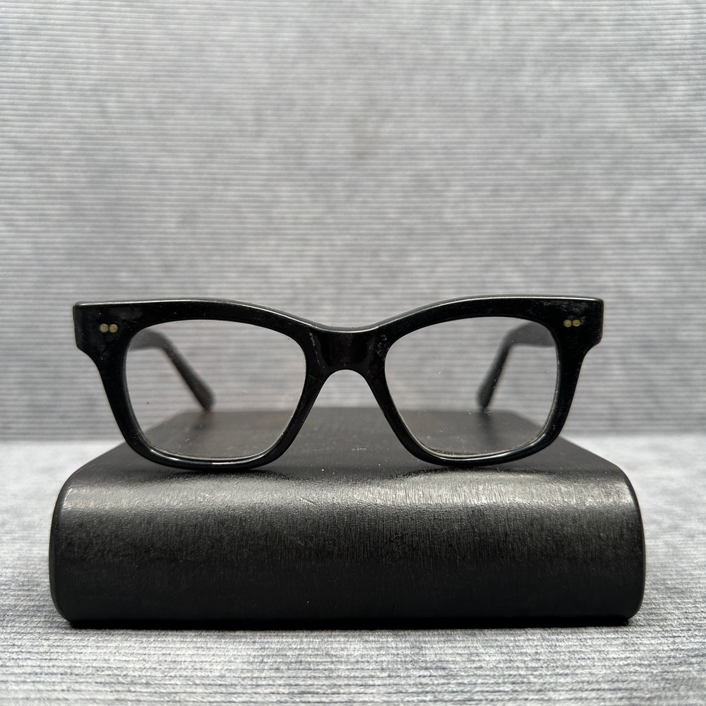 Vintage POCO Black Y2K Eyeglasses Made in USA Square Acetate Frames Retro 1960s